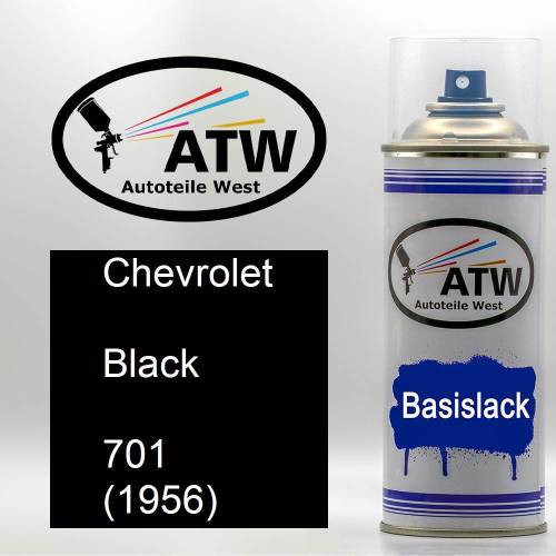 Chevrolet, Black, 701 (1956): 400ml Sprühdose, von ATW Autoteile West.